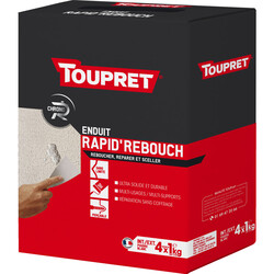 Enduit Rapid'Rebouch poudre séchage rapide Toupret 4 kg

