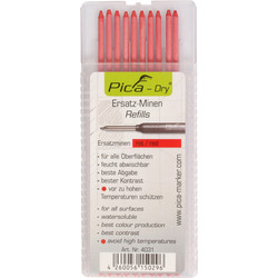 Pica Recharge pour crayons Pica Rouge 10 pièces 11378 de Toolstation