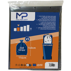 Multiplast Sacs container Multiplast 240L 35µ - Lot de 5 - 18210 - de Toolstation