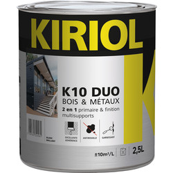 Kiriol Peinture bois & métaux brillant K10 DUO Kiriol 2,5L Blanc - 22881 - de Toolstation