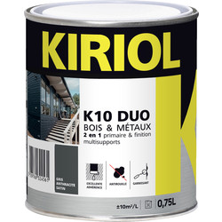 Kiriol Peinture bois & métaux satin K10 DUO Kiriol 0,75L Gris anthracite - 22887 - de Toolstation