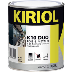 Kiriol Peinture bois & métaux satin K10 DUO Kiriol 0,75L Blanc perle - 22888 - de Toolstation