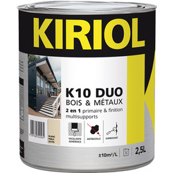 Kiriol Peinture bois & métaux satin K10 DUO Kiriol 2,5L Blanc perle - 22900 - de Toolstation