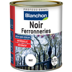 Blanchon Peinture Noir Ferronneries Blanchon antirouille 750ml mat - 23033 - de Toolstation