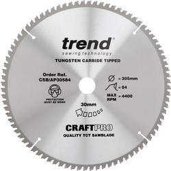 Trend Lame de scie circulaire aluminium Trend 305x30 84Z 23121 de Toolstation