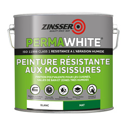 zinsser Peinture intérieure locaux humides Perma-White satin Zinsser 2,5L Blanc *Dispo 48h* 28249 de Toolstation