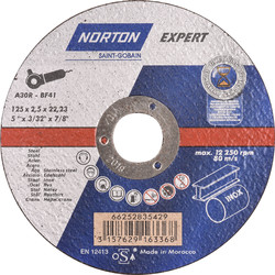 Norton Disque à tronçonner Norton Expert acier/inox 125x22,23x2,5mm 45346 de Toolstation
