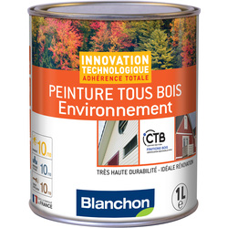 Blanchon Peinture tous bois environnement Blanchon 1L RAL 9016 Blanc signalisation 45615 de Toolstation
