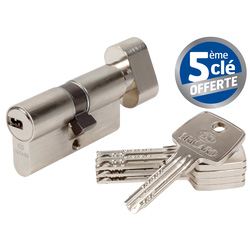 Bricard Cylindre à bouton laiton nickelé Astral Bricard 30 x 30mm - 46571 - de Toolstation