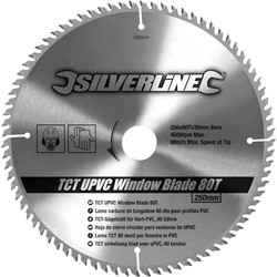 Silverline Lame de scie circulaire carbure TCT PVC 250x30mm 80T 47948 de Toolstation