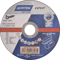 Norton Disque à tronçonner Norton Expert acier/inox 125x22,23x1mm - 52713 - de Toolstation