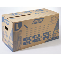 MOTTEZ Carton de déménagement Mottez 72L 60 x 40 x 30cm double cannelure - 52924 - de Toolstation
