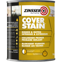 Zinsser Primaire-scellant isolant Cover Stain Zinsser 1L Blanc 63619 de Toolstation