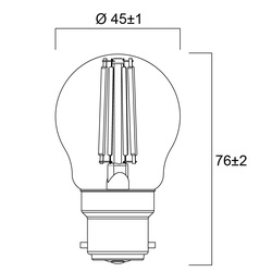 Ampoule rétro sphérique LED ToLEDo Satinée B22 Sylvania
