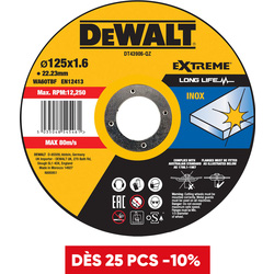 Dewalt Disque à tronçonner Dewalt inox Ø125x22,2x1,6mm - 76815 - de Toolstation