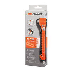 Marteau brise-vitre Lifehammer orange fluorescent