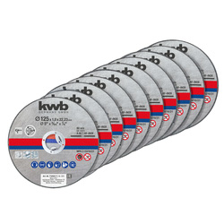 KWB Lot de 10 disques à tronçonner KWB 125x22,23x1mm - 80170 - de Toolstation