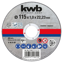 KWB Disque à tronçonner KWB 115x22,23x1mm 83916 de Toolstation
