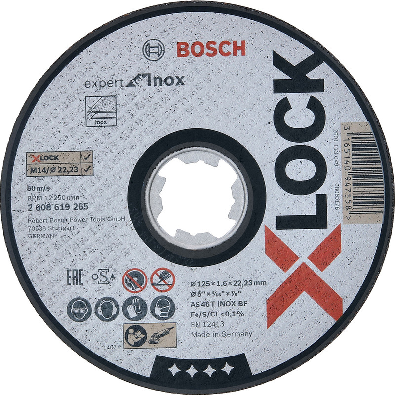 Disque à tronçonner droit XLock Expert Bosch inox