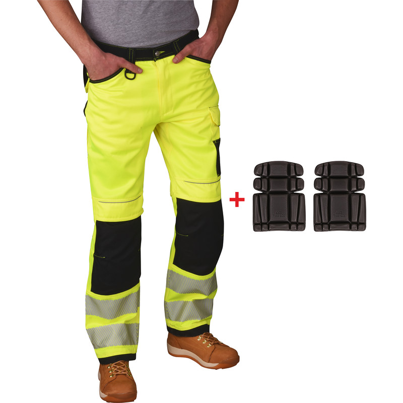 Pantalon de travail Haute Visibilité + protège-genoux Portwest