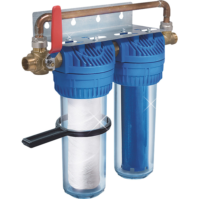 Soldes - Kit traitement de l'eau duplex Aquaphos Easy 9''3/4 Merkur