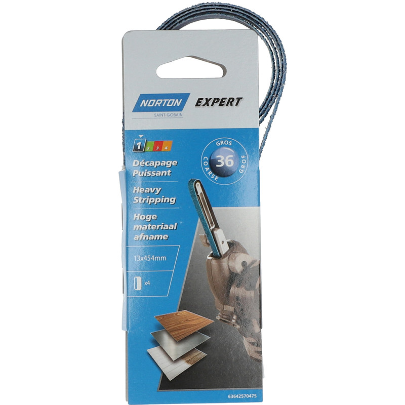 Bandes abrasives Norton 13x454mm Grain 36 Toolstation