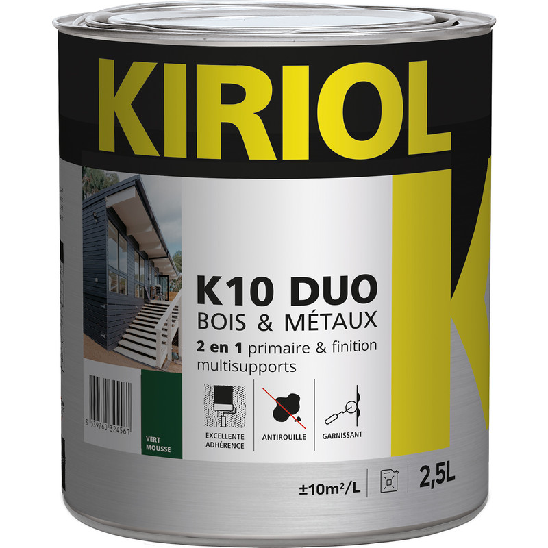 Peinture bois & métaux satin K10 DUO Kiriol