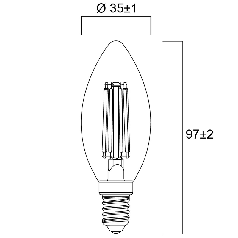 Ampoule flamme à filament LED ToLEDo E14 Sylvania