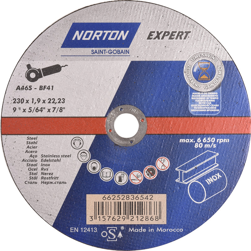 Disque à tronçonner Norton Expert acier/inox