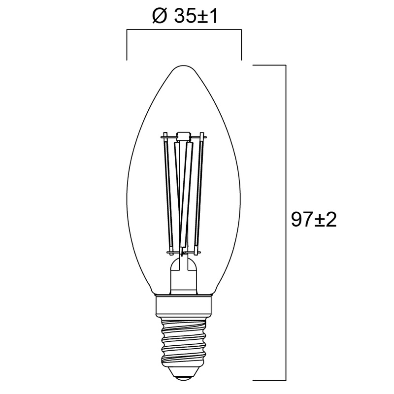 Ampoule rétro flamme LED ToLEDo Satinée E14 Sylvania