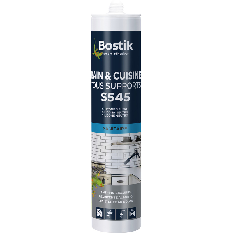 Mastic silicone neutre bain & cuisine S545 Bostik