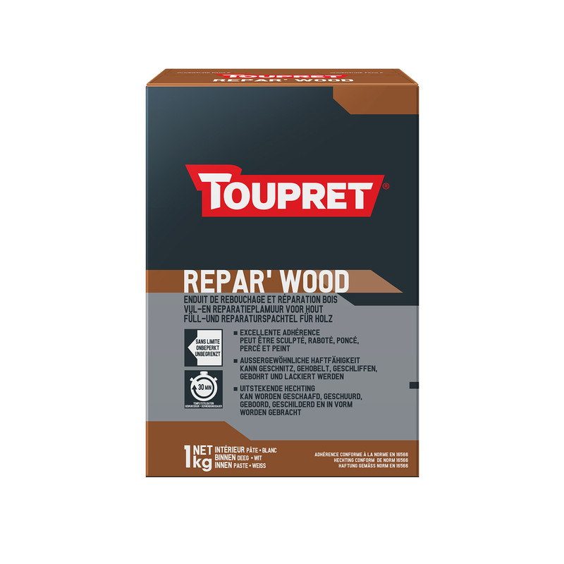 Enduit de rebouchage poudre bois Repar'Wood Toupret