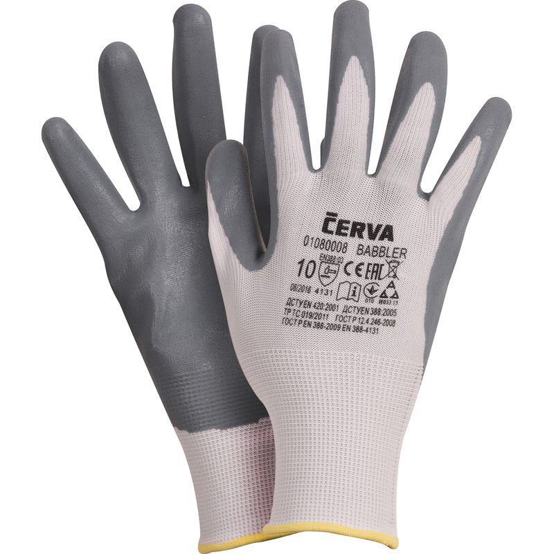 Gants de précision nylon/nitrile gris clair Cerva