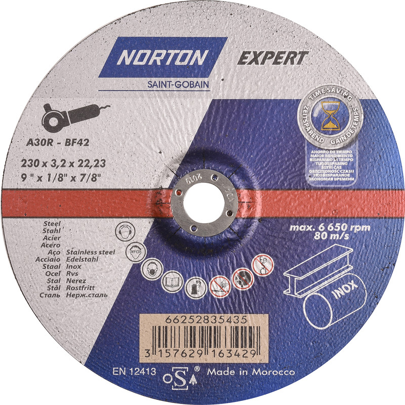 Disque à tronçonner Norton Expert acier/inox