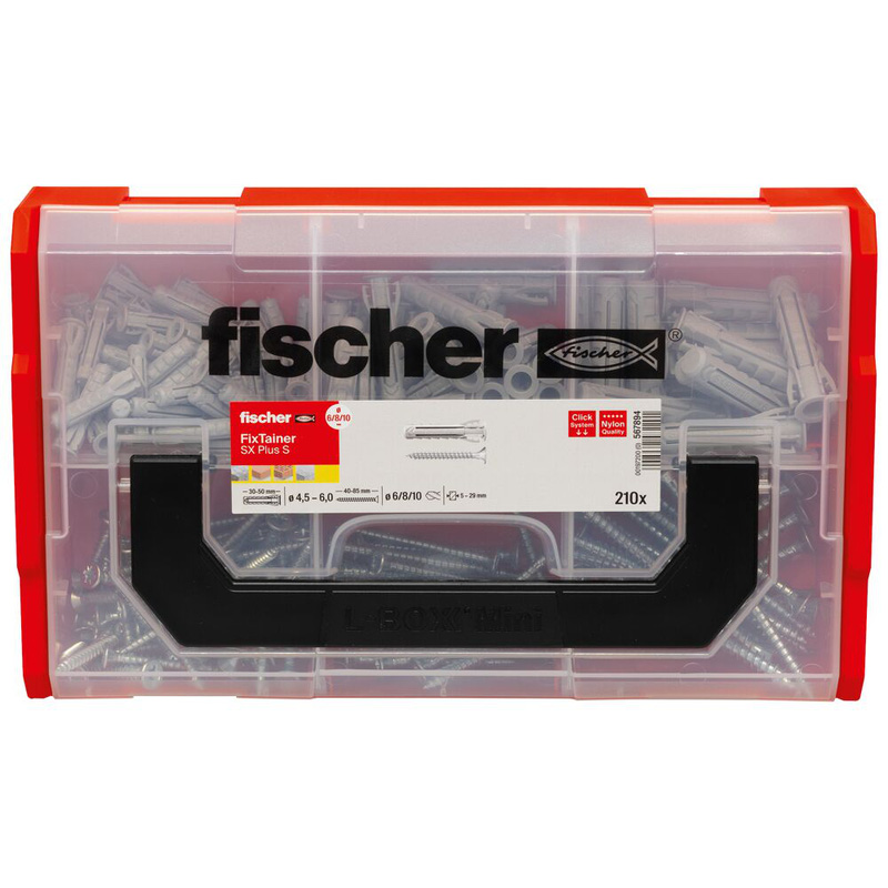 Coffret Fixtainer chevilles SX+ avec vis Fischer