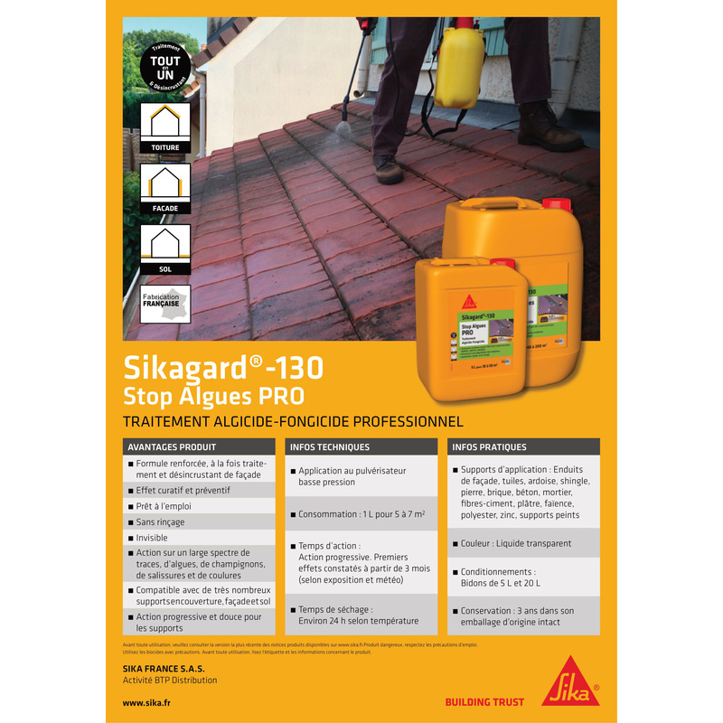 SIKA - Sikagard-130 Stop Algues PRO bidon de _5 litres Réf: 698564