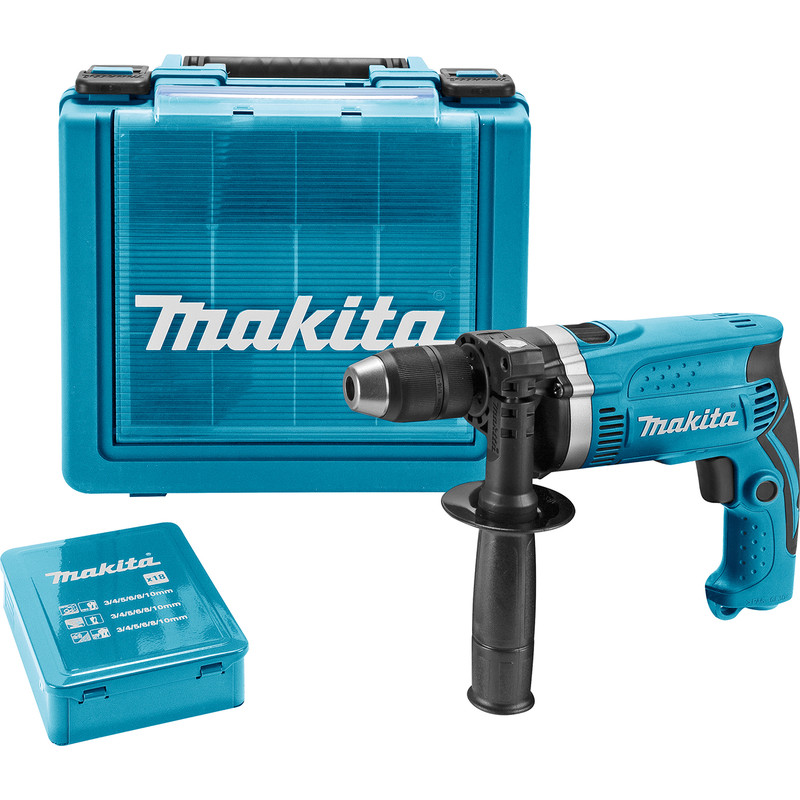 Perceuse à percussion Makita 1 vitesse-710 W + accessoires, +